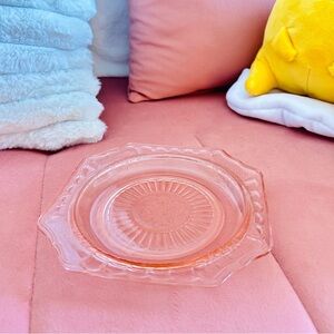 Vintage Pink Depression glass saucer plate